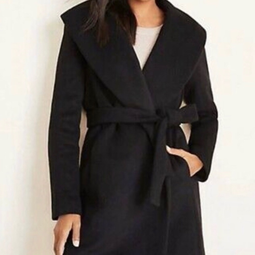 Ann Taylor Wool shawl collar wrap coat
